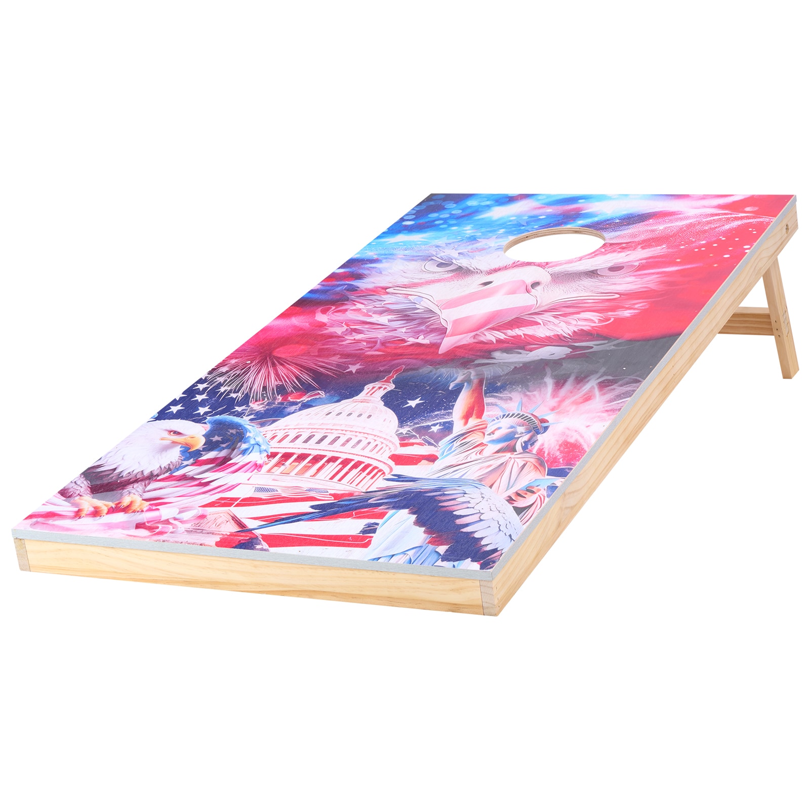 4x2ft Cornhole Set Portable Corn Hole Toss Game Board Wood 8 Bean Bag Carry Case_voghion.com